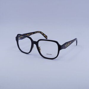 Prada PRB07VD 3891O1 Eyeglasses Black/Medium Havana 56mm Square Frame